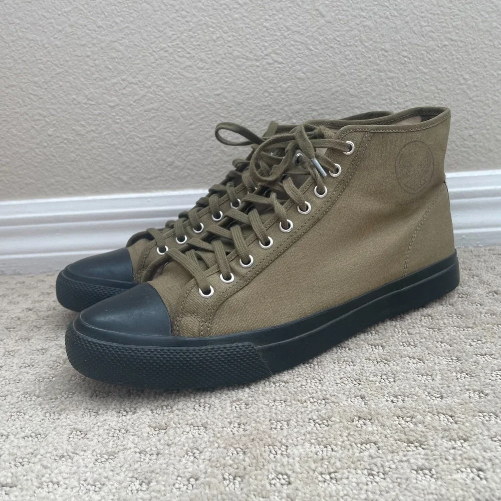 Ralph Lauren RRL Double RL Mayport‎ Canvas Sneakers Men 11 Olive Drab Designer